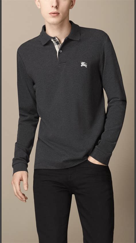 burberry long sleeve polo shirts.